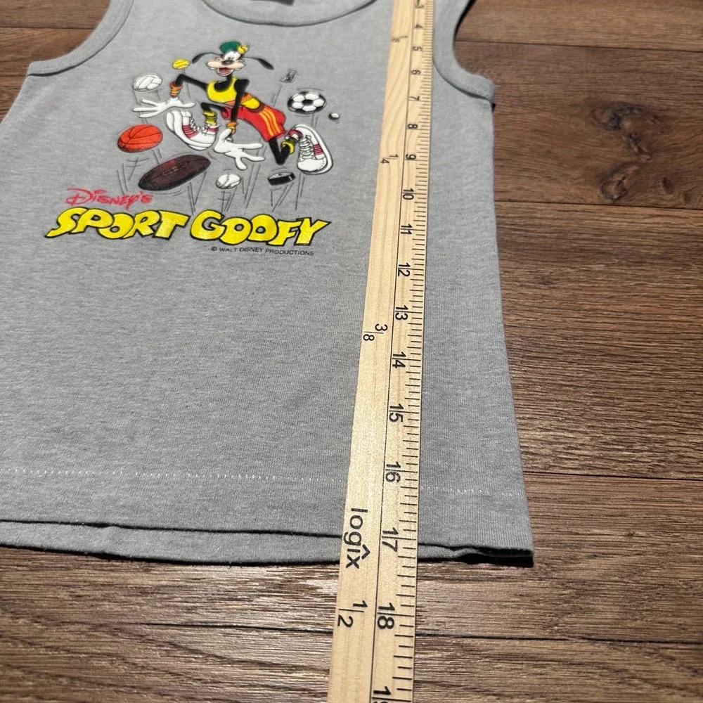 Vintage Disney T-Jays Gray Sport Goofy Tank Top Kids XS 2-4 USA Made